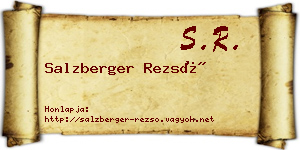 Salzberger Rezső névjegykártya